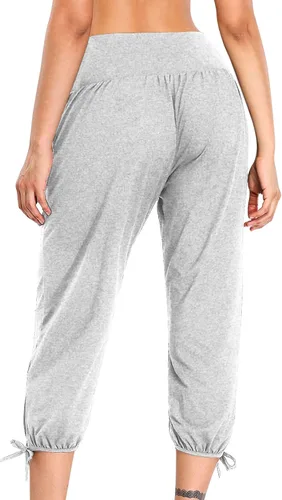 Vista 14 de Pantalones capri para mujer, estilo casual, de verano, elásticos, de cintura alta, pantalones de yoga, ajuste atlético, pantalones deportivos