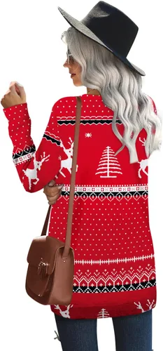 Vista 4 de Sudaderas para mujer, cuello redondo, manga larga, lisas, a la moda, casuales