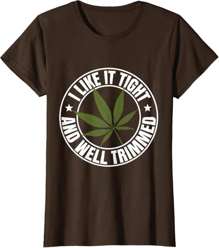 Vista 16 de Weed Cannabis Medical Marihuana I Like It Camiseta ajustada y recortada, Negro, S