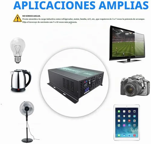 Vista 5 de WZRELB RBP100024VCRT 1000W 24V 120V Inversor de energía solar de onda sinusoidal pura con interruptor de control remoto