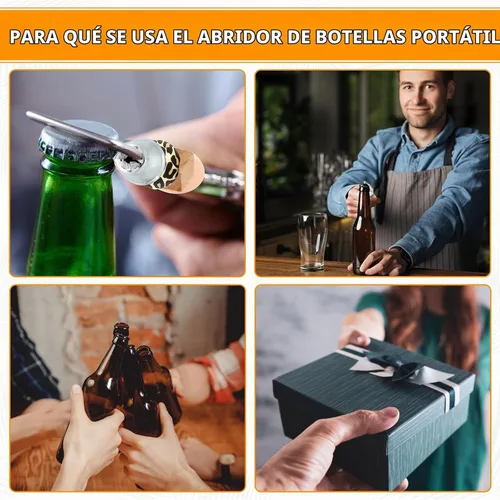 Vista 5 de FoldTier - Abridor de botellas reutilizable plateado, 6