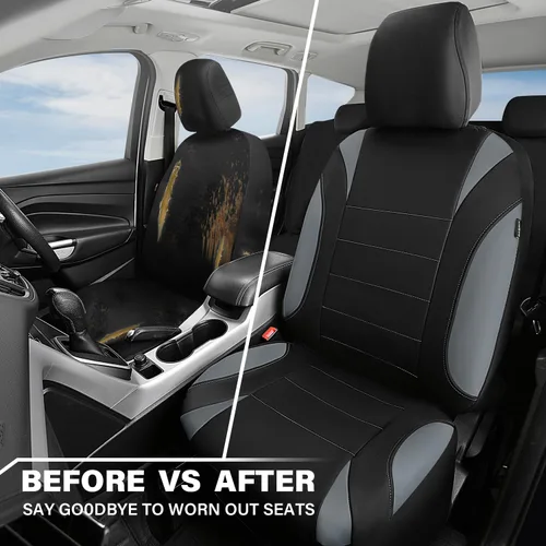 Vista 6 de CAR PASS Fundas de Asiento de Coche Impermeables Juegos Completos, Fundas de Asiento de Ajuste Universal para Coches, Juego de Fundas de Asiento