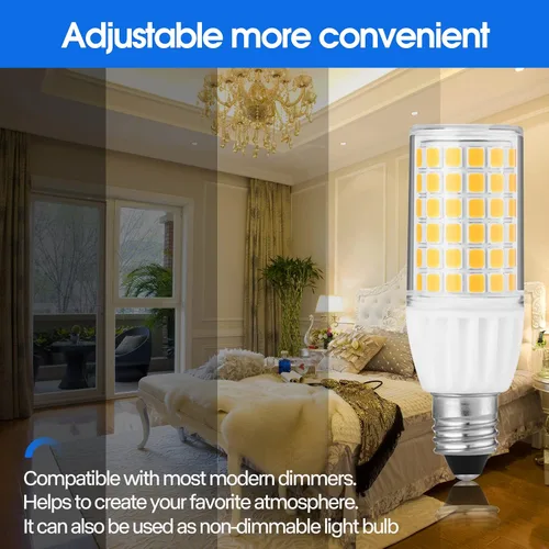 Vista 6 de Bombilla LED JD T4 de 5 W regulable – Mini candelabro – Base E11 equivalente a 50 vatios de certificación UL para techos de cocina, ventiladores