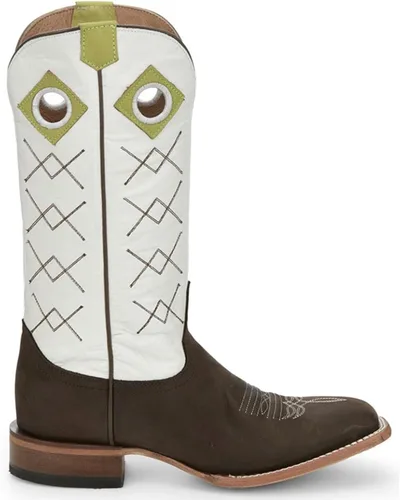Vista 2 de Justin Latigo Blanco - Botas occidentales de piel de vacuno para hombre, Blanco, 9 ancho