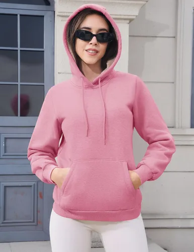 Vista 42 de MAGCOMSEN Sudaderas con capucha para mujer, con forro de sherpa, de vellón, para invierno, cálido, pesado, de algodón, con bolsillo
