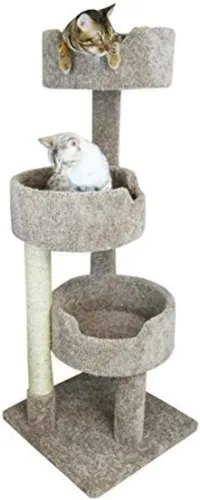 Vista 8 de Torre de lujo para gatos con espaciosas perchas para gatos y poste rascador para gatos grandes