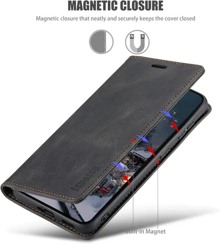 Vista 5 de japezop Compatible con Samsung Galaxy S23 5G - Funda tipo cartera con bloqueo RFID, tarjetero y función atril magnético, funda de piel con tapa