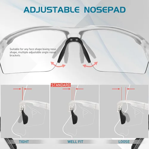 Vista 5 de SCVCN Gafas de sol deportivas fotocromáticas para ciclismo, gafas transparentes para hombres y mujeres, protección UV400, MTB BMX, pesca, correr, S86