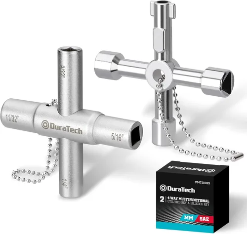 Vista 9 de Duratech - Llave de utilidad de 4 vías, llave de agua multifuncional, paquete de 1, para válvula, grifo y espigas