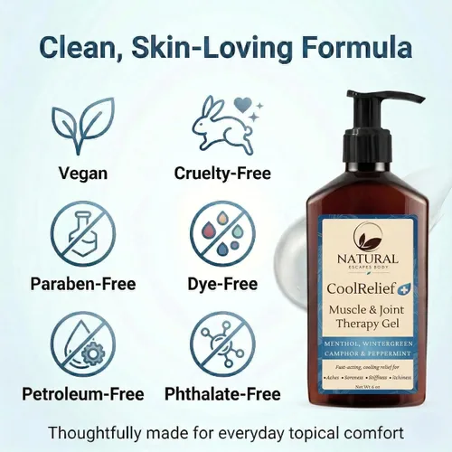 Vista 7 de Natural Escapes Crema refrescante orgánica de menta, alcanfor y mentol Frote para articulaciones y músculos Loción refrescante para pies 4