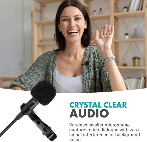 Vista 5 de Movo WMX-1-TX 2.4GHz Micrófono Lavalier inalámbrico, transmisor, audio cristalino, garantía de 1 año