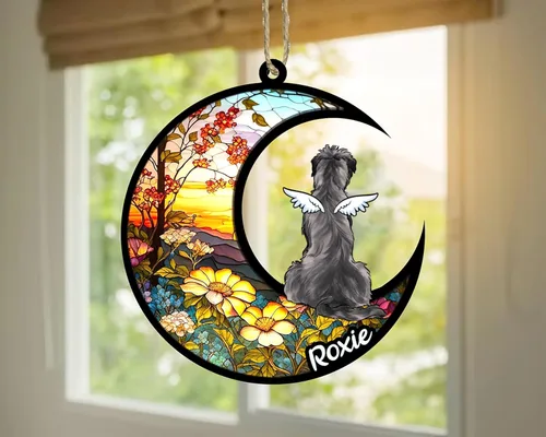 Vista 862 de LOVELYPOD Adorno de Navidad personalizado para perro Basset Hound (marrón) Basset Hound (marrón) adorno para atrapasoles de perro, razas de perros