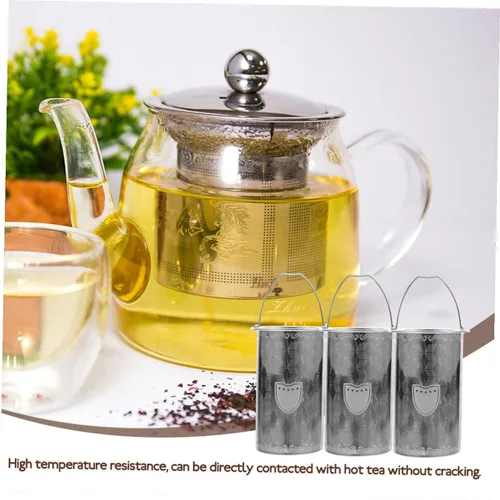 Vista 3 de UPKOCH Filtro de fugas de té, infusor de té, filtro de té, infusor fino, tetera, tamiz de té, cesta infusora de té inoxidable, colador de té