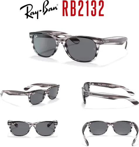 Vista 7 de Ray-Ban RB2132 - Lentes de sol cuadrados WAYFARER de 2.165 in para hombres y mujeres + paquete con kit de gafas de diseñador iWear