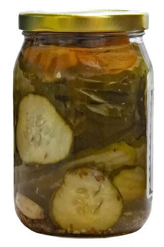 Vista 3 de Harold's - Purdy Hot Crinkle Cut Pickle Slices - Pepinillos picantes - Empaquetado con ajo fresco y habanero - Hecho en Texas