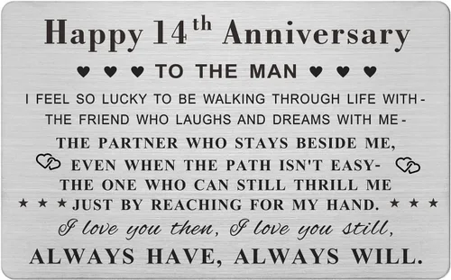 Vista 7 de Emideary Tarjeta de felicitación de 4º aniversario para marido y hombre – Tarjeta de 4 años de aniversario de boda para él, esposo