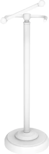 Vista 16 de Soporte de papel higiénico, soporte de papel higiénico de latón cepillado de pie, diseño giratorio de poste y base pesada estable de acero