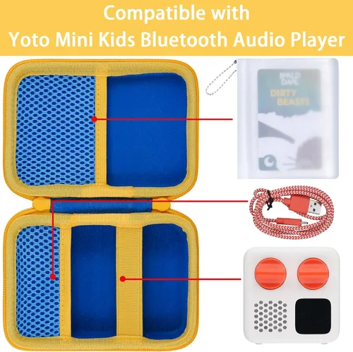 Vista 2 de Estuche rígido co2CREA compatible con el reproductor de música Yoto Mini 2024 Edición para niños, altavoz infantil, reproduce tarjetas