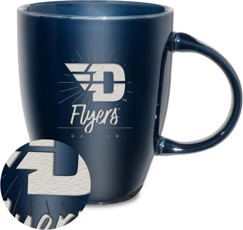 Vista 52 de Rico Industries - Taza de lustre cerámico con grabado láser de la NCAA de 18oz - Café-Té