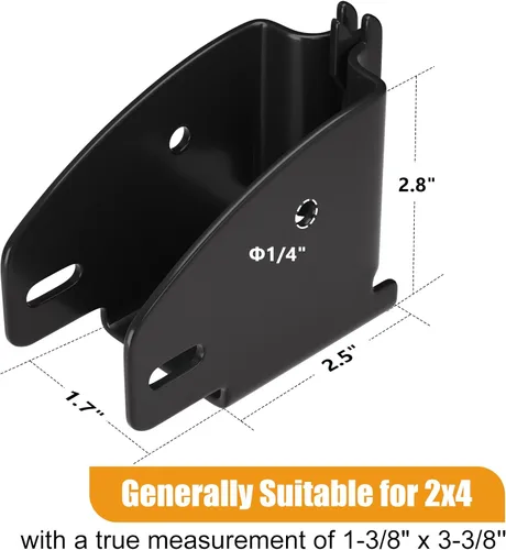 Vista 2 de Eapele 4 accesorios de enchufe de extremo de viga de madera E-Track, acero recubierto de zinc, compatible con 2x4 2x6, añade barras de bloqueo