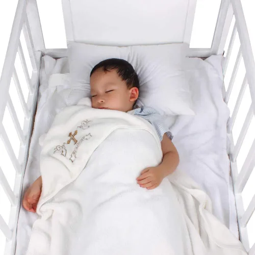 Vista 6 de ESTAMICO Toallas de baño unisex con capucha de felpa para bebé, con cruz bordada y orejas lindas para bautizo para bebés, niños pequeños y niños