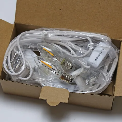 Vista 3 de MX232 Juego de 2 cables de accesorios con 2 bombillas LED de 6 pies, cable blanco con enchufes de interruptor de encendido/apagado, bombillas LED
