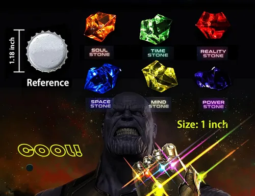 Vista 4 de Gema infinita de inducción inalámbrica los mejores Thanos con piedras de bricolaje piedra de guerra infinita imanes iluminados tiempo Marvel