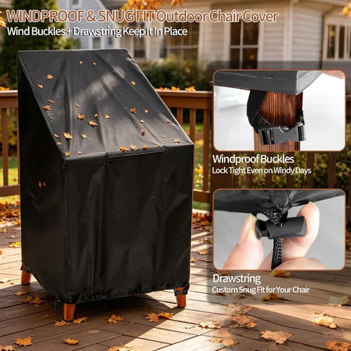 Vista 2 de Fundas para sillas de exterior, 25 x 25 x 47 pulgadas, fundas para sillas