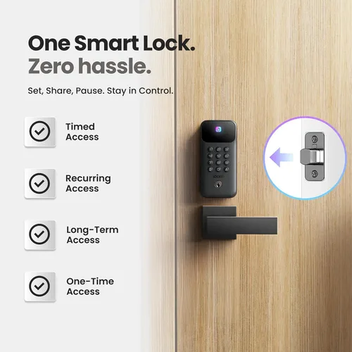 Vista 6 de Lockin Venoris Go – Cerradura inteligente – Cerradura de puerta de entrada sin llave de vena de palma – 5 métodos de desbloqueo, WiFi integrado