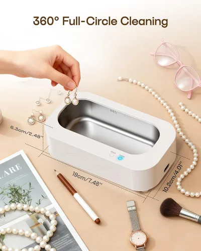 Vista 2 de Limpiador Ultrasónico de Joyas, Máquina Ultrasónica Profesional de 48KHz para Joyas, Anteojos, Dentadura, Correa de Reloj, Sujetador, Anillo - 2