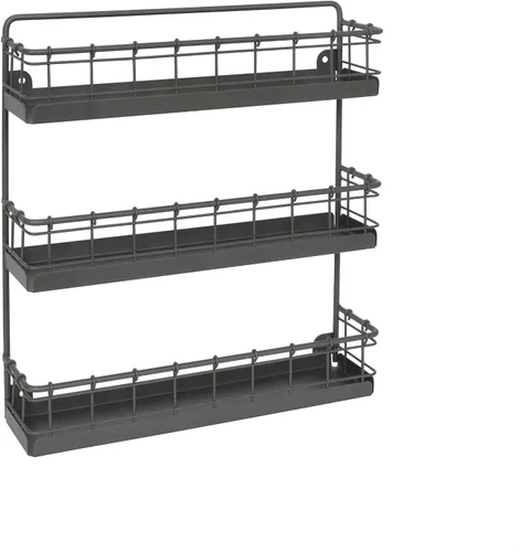 Vista 6 de Spectrum Diversified Scroll - Estante de pared para especias, color negro