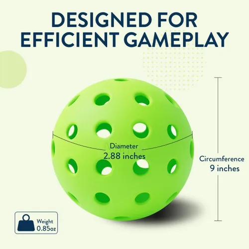 Vista 4 de Outdoor Pickleball Balls USAPA Approved for Tournament Play 6 12 48 Packs Durable 40-Hole Design Ideal for All Skill Levels Pickleball Accessories
