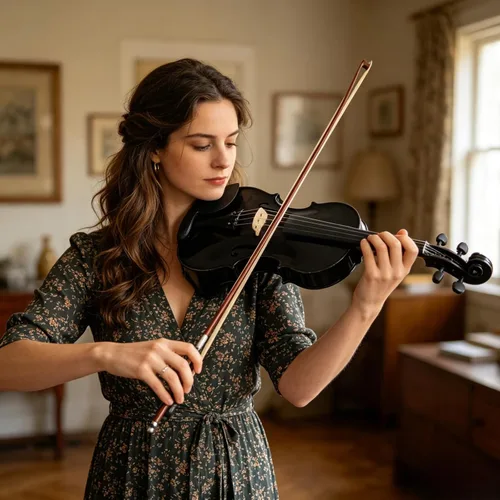 Vista 7 de Ktaxon Violín para principiantes y estudiantes, violines acústicos 4/4, kit de violín tamaño completo con estuche, arco, colofonia, para adultos