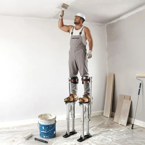 Vista 8 de VEVOR Zancos para paneles de yeso, zancos de pintor de aluminio ajustables de 16.1 a 24.1 pulgadas, capacidad de carga de 228 libras, patas de goma