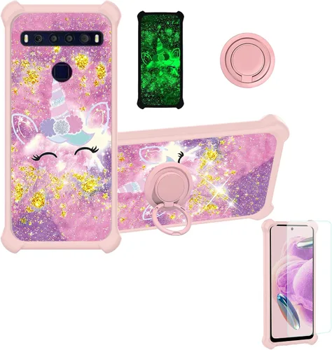 Vista 38 de jioeuinly JSF-DJS - Funda compatible con Nothing Phone 2a con protector de pantalla de vidrio templado, policarbonato duro + silicona suave, soporte