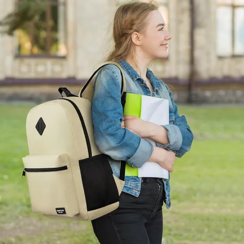 Vista 2 de YAMTION Mochila escolar, mochila clásica unisex para adolescentes con puerto USB para escuela secundaria, universidad, oficina, trabajo, viajes