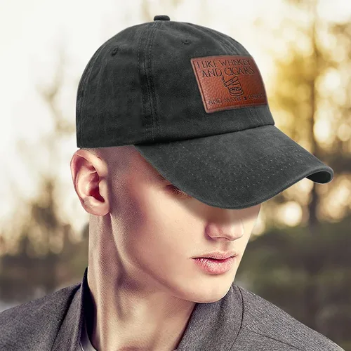Vista 122 de Philysonic Funny Hat I Like Whisky and Cigars and Maybe 3 People Sombreros para Hombres Gorras de Béisbol Gorras Ajustables