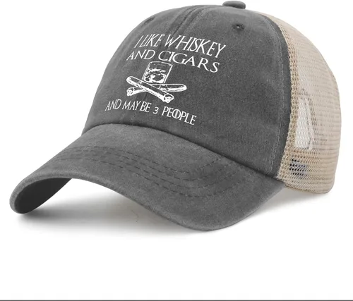 Vista 3 de Philysonic Funny Hat I Like Whisky and Cigars and Maybe 3 People Sombreros para Hombres Gorras de Béisbol Gorras Ajustables