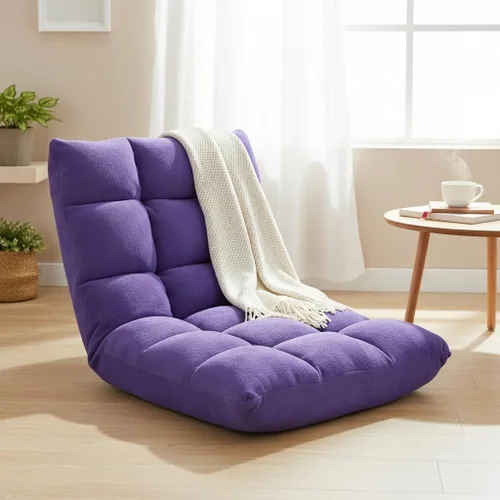 Vista 10 de S AFSTAR Silla de Piso Acolchada, Reclinable Perezosa Acolchada Ajustable de 14 Posiciones con Cómodo Soporte de Espalda y Funda Amigable
