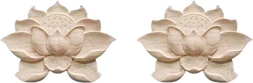 Vista 6 de Calcomanía de tallado de madera sin pintar, apliques de madera tallada para muebles de bricolaje, apliques para pared, cama, puerta, armario, 2