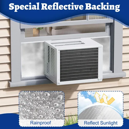 Vista 3 de Paneles de espuma con aislamiento de aire acondicionado de ventana con papel de aluminio, panel de aislamiento envolvente de CA para ventana