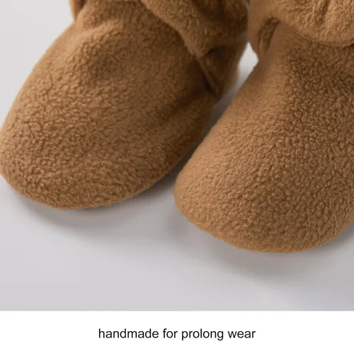 Vista 6 de pureborn Botines de invierno para bebé, de forro polar, antideslizantes, para cuna