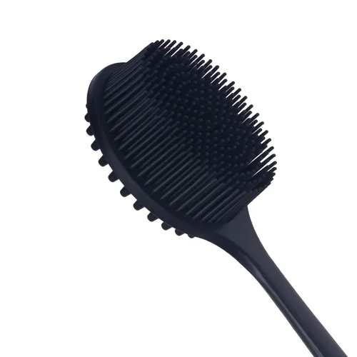 Vista 5 de DNC Exfoliador de Espalda para Ducha Cepillo Corporal de Silicona Suave para Baño con Mango Largo (Negro)
