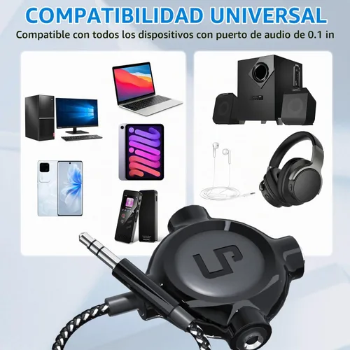 Vista 3 de LP Divisor de auriculares, divisor estéreo de audio trenzado de nailon de 0.138 pulgadas, macho a 3 puertos hembra para MacBook, Mac, iPad, iPhone
