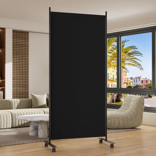 Vista 11 de Divisor de habitación de 34 pulgadas de ancho plegable con ruedas, 1 panel divisor de pared para separación de habitaciones