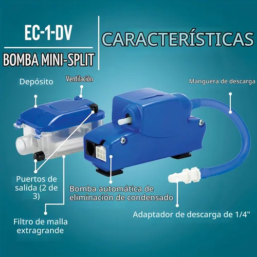 Vista 5 de Little Giant EC-1-DV 110-240V, 50/60 Hz, Bomba de condensado mini dividida