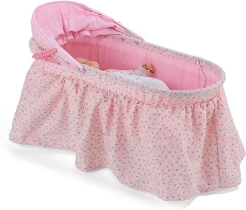 Vista 7 de Badger Basket Cuna plegable para muñecas con tela capullo rosa (se ajusta muñecas de fabricación estadounidense)