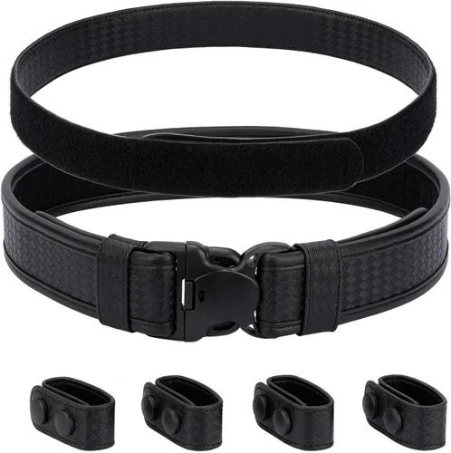 Vista 8 de TACNEX Cinturón de Servicio de Tejido de Canasta de 2" con Forro de Gancho 4 Sujetadores Cinturón Interior Reversible de 1.5" para Policía
