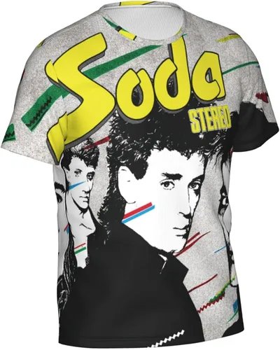 Vista 3 de Soda Stereo Soda Stereo T Shirt Man's Summer Tee Casual Short Sleeve 3D Print Shirts