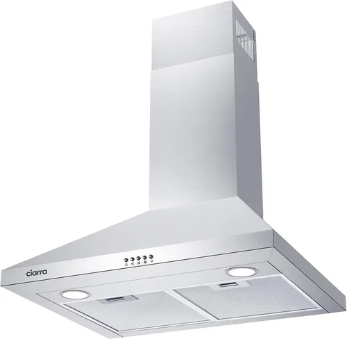 Vista 10 de CIARRA Campana extractora negra de montaje en pared de 30 pulgadas, 550 CFM, campana de ventilación con 2 luces LED para cocina, ventilador de 3